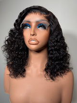 12” Brazilian Deep Wave Wig-5x5 Transparent Lace, Glueless, Pre-Plucked