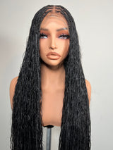 38” Glueless Goddess Braided Wig – Black 13x6 Frontal