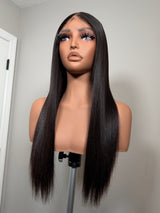 18” Black Chinese Straight Wig – HD Lace, Glueless, Pre-Plucked