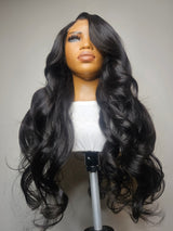 26" Face Framing Raw Wavy unit with a hd 5x5 closure