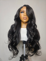 26" Face Framing Raw Wavy unit with a hd 5x5 closure