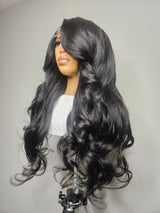 26" Face Framing Raw Wavy unit with a hd 5x5 closure
