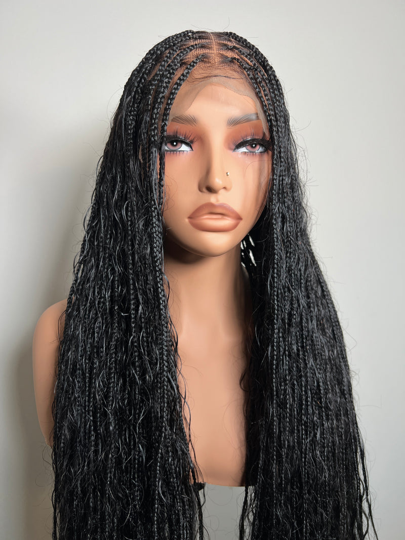 38” Glueless Goddess Braided Wig – Black 13x6 Frontal