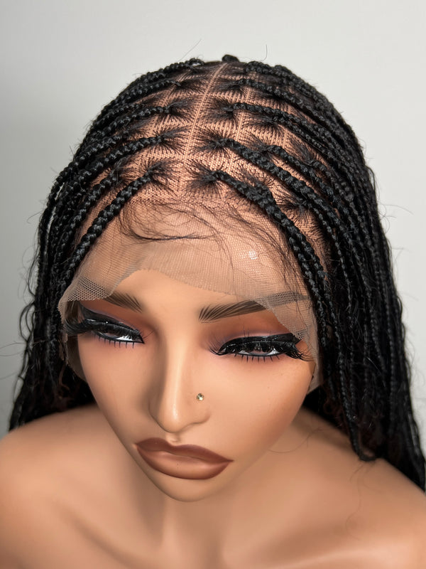 38” Glueless Goddess Braided Wig – Black 13x6 Frontal