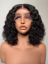 12” Brazilian Deep Wave Soft Blunt Wig-5x5 hd Lace, Glueless, Pre-Plucked