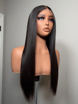 18” Black Chinese Straight Wig – HD Lace, Glueless, Pre-Plucked