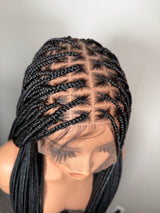 34” Glueless Full Lace Knotless Braided Wig – Natural Black