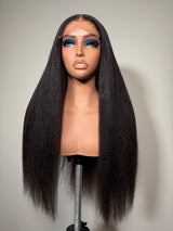 22” Kinky Straight Wig - 5x5 Hd  Lace, Glueless, Pre-Plucked