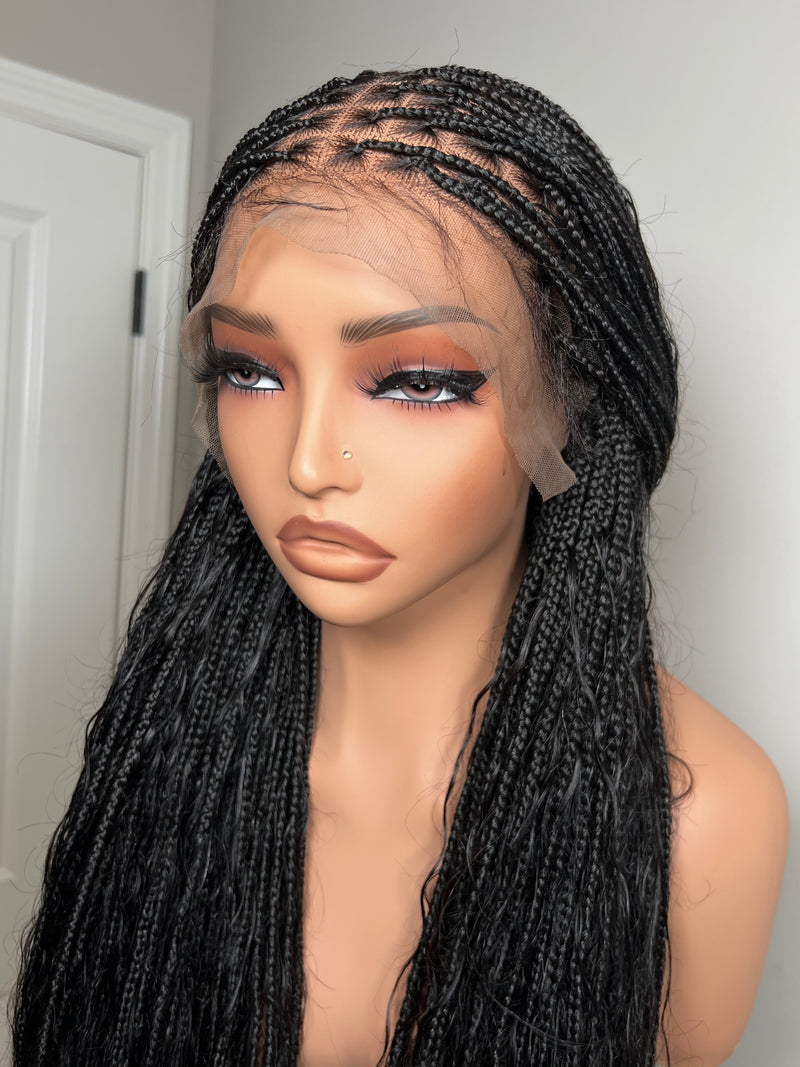 38” Glueless Goddess Braided Wig – Black 13x6 Frontal