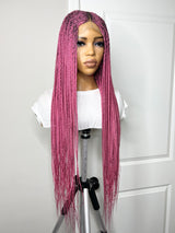 36" "Tej" Middle Part Corn Row Lace Closure Wig