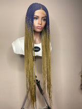 36" "Tej" Middle Part Corn Row Lace Closure Wig