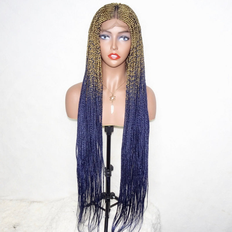 36” “Tej” Lace Closure Cornrow Braids/Blue Ombré