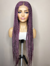 34" "Tej" Middle Part Corn Row Lace Closure Wig