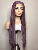 34" "Tej" Middle Part Corn Row Lace Closure Wig