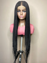 34" "Tej" Middle Part Corn Row Lace Closure Wig