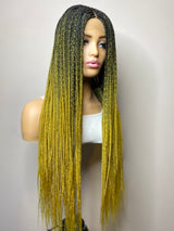 32" Middle Part Single Braid Lace Closure Wig