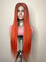 36” Middle Part Single Braid Lace Closure Wig