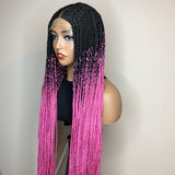 36” “Tej” Lace Closure Cornrow Braids/Pink Ombré