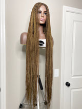 46” Middle Part Single Braid Lace Closure Wig