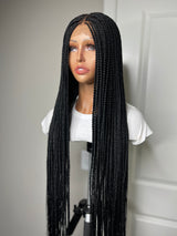 36” Middle Part Knotless Braid Lace Closure Wig