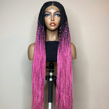 36” “Tej” Lace Closure Cornrow Braids/Pink Ombré