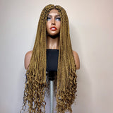 30” Curled Tip Lace Closure Box Braids