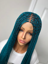 46” Middle Part Single Braid Lace Closure Wig