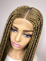 “Tej" Middle Part Corn Row Lace Closure Wig