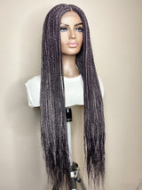 36” Middle Part Single Braid Lace Closure Wig