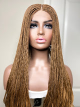 36” Curly Tip Single Braids Closure Wig