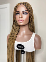 46” Middle Part Single Braid Lace Closure Wig