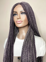 36” Middle Part Single Braid Lace Closure Wig