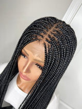 36” Middle Part Knotless Braid Lace Closure Wig