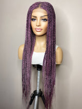 34" "Tej" Middle Part Corn Row Lace Closure Wig