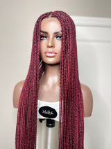 46” Middle Part Single Braid Lace Closure Wig