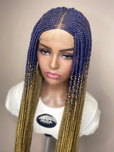 36" "Tej" Middle Part Corn Row Lace Closure Wig