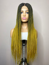 32" Middle Part Single Braid Lace Closure Wig