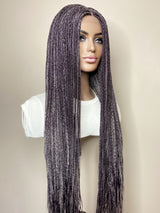 36” Middle Part Single Braid Lace Closure Wig