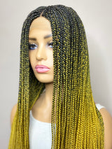 32" Middle Part Single Braid Lace Closure Wig