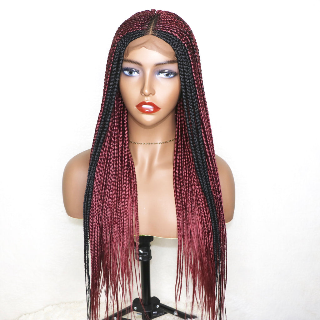 AFRICAN BRAIDED CONROW WIGS ON FRONTAL LACE CLOSURE