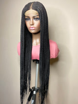 34" "Tej" Middle Part Corn Row Lace Closure Wig