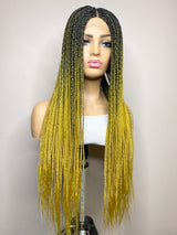 32" Middle Part Single Braid Lace Closure Wig