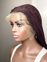 36” Curly Tip Single Braids Frontal Wig