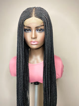 34" "Tej" Middle Part Corn Row Lace Closure Wig