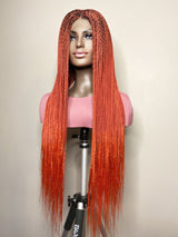 36” Middle Part Single Braid Lace Closure Wig