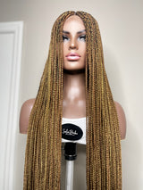 46” Middle Part Single Braid Lace Closure Wig