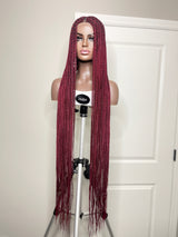 46” Middle Part Single Braid Lace Closure Wig